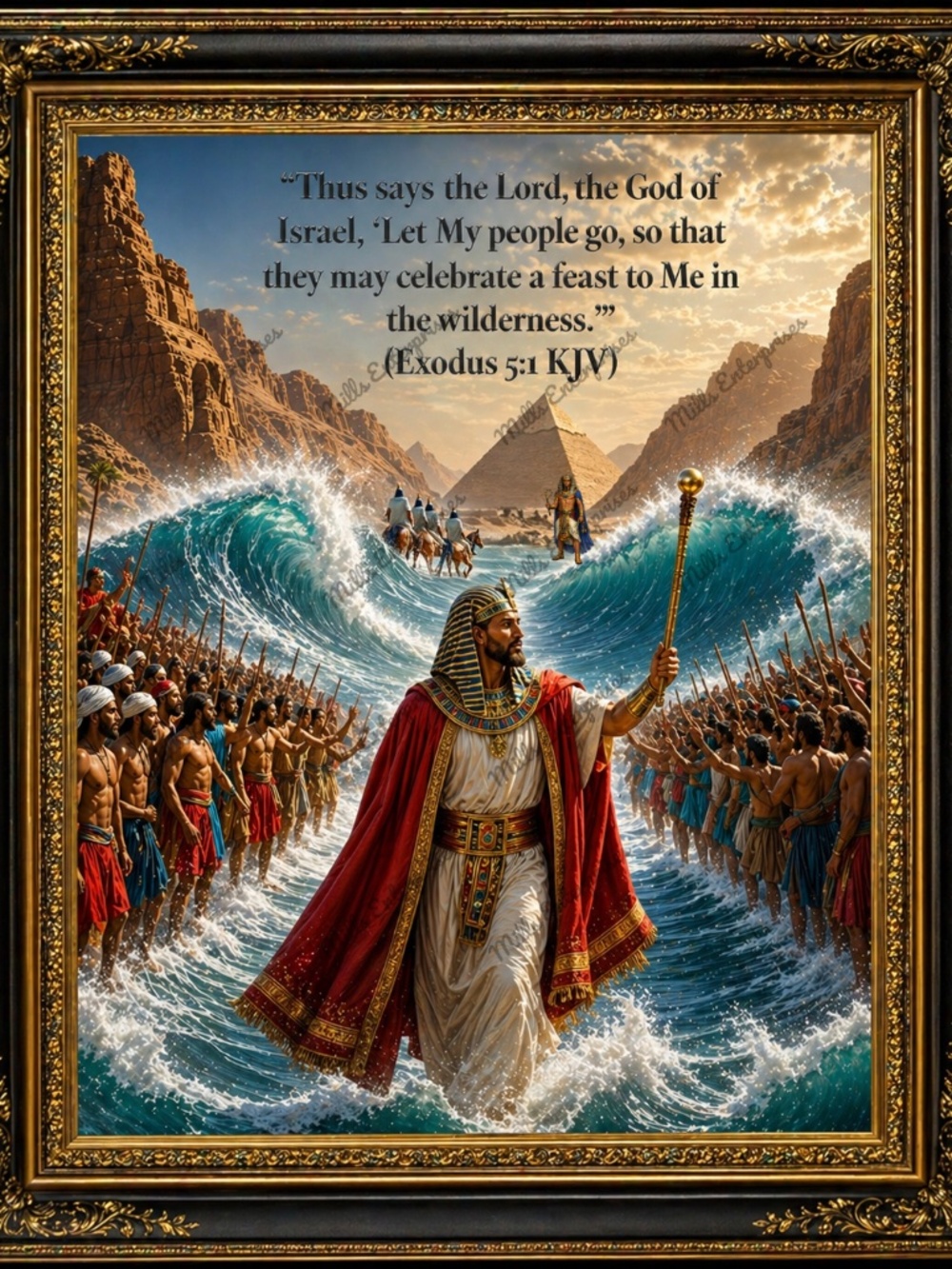 The Exodus of the Israelites with Moses as focal point!Christian Home Decor Art